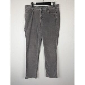 Sonoma Corduroy Pants Womens 12‎ Gray Straight Leg Stretch Mid Rise Casual
